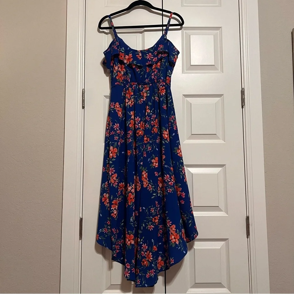 I.N. San Francisco Blue Floral High Low Dress